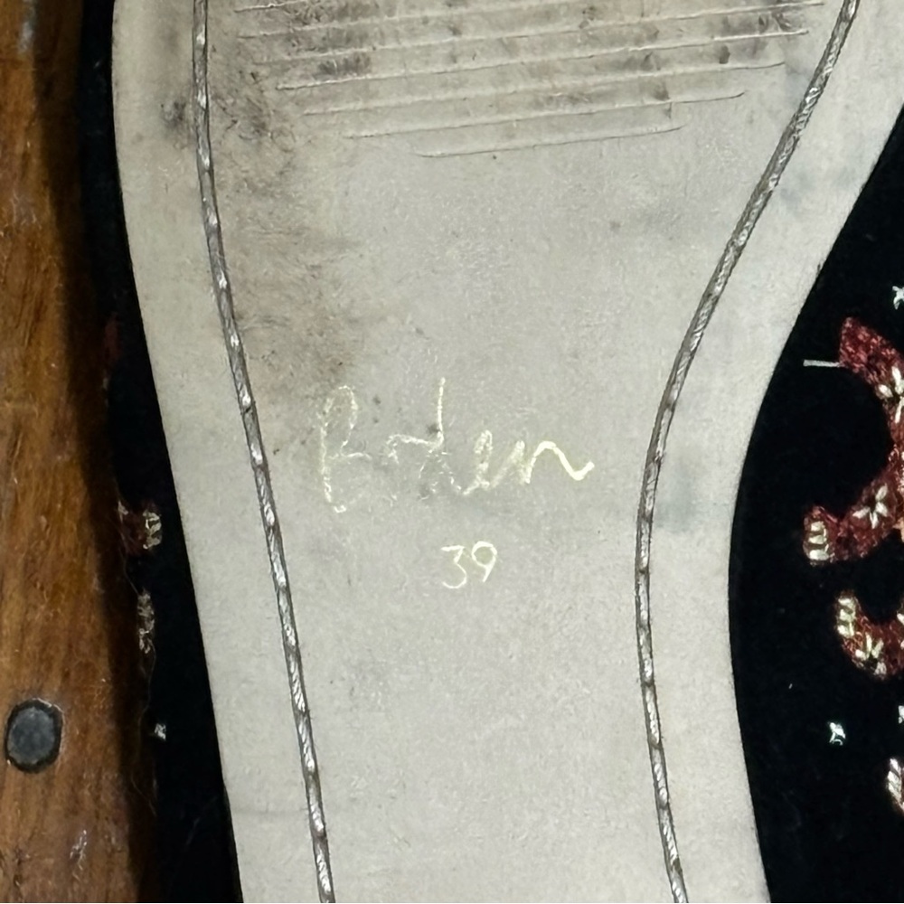 Boden Embellished Loafers, black embroidered cheetah, glass/metal. Women’s 39, 8 - Picture 8 of 9